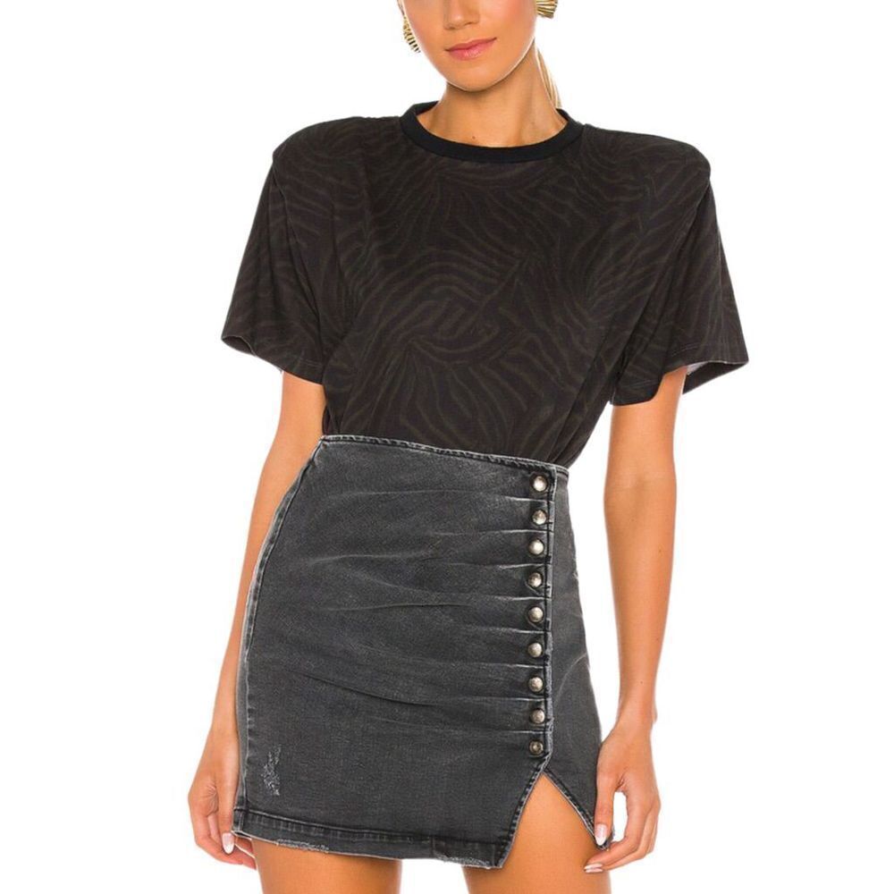 retrofete Zebra Print Tee in Black L